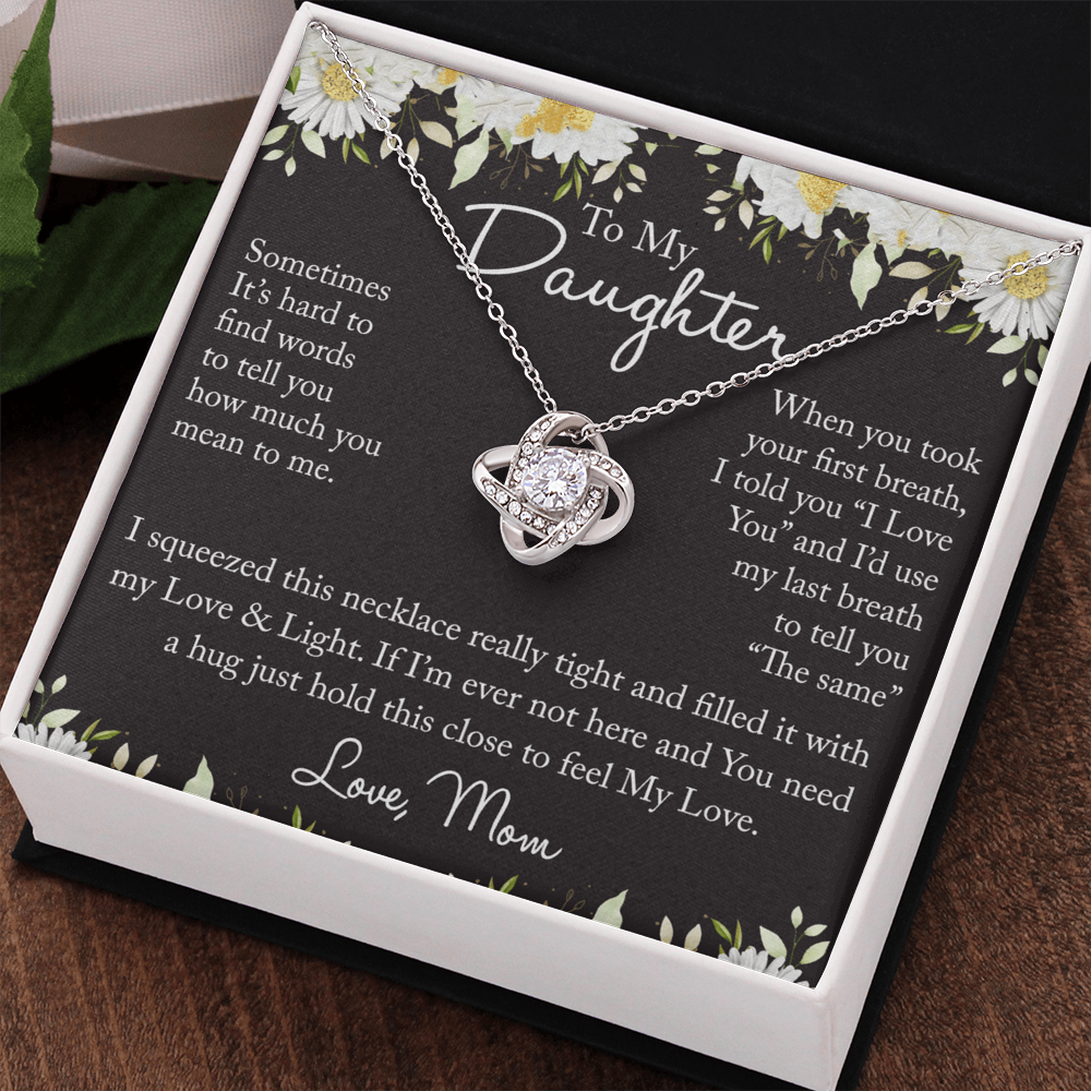 To My Daughter Necklace from Mom, Mother And Daughter Sterling Steel Necklace Gifts from Mom, Necklace for Daughter Birthday Gift Graduation Gifts from Mother To Daughter Jewelry Gift for Girls