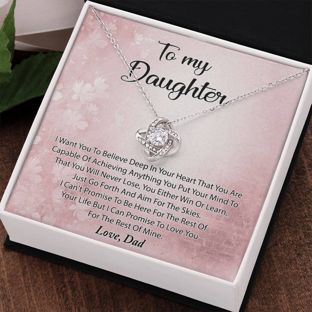 To My Daughter Necklace Gift From Dad, Deep In Your Heart Necklace For Daughter Present Gift On Graduation Birthday Christmas Father And Daughter Jewelry Gift for Girls, Her, Step Daughter Necklace