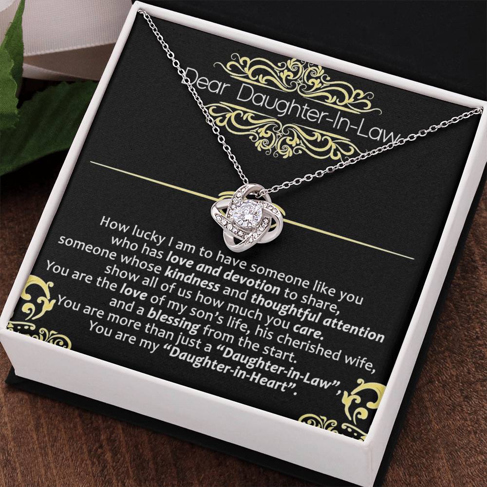 Daughter in Law Gifts Necklace - To My Daughter In Law Necklace From Mother In Law On Wedding Day Gifts For Daughter in Law Necklace Pendant Jewelry with Message Card and Gift Box For Daughter