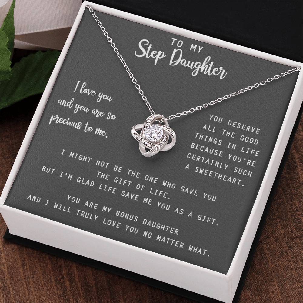 Bonus Daughter Gifts Necklace- Stepdaughter Gift From Stepmom, Daughter Necklace From Unbiological Mom, Step Daughter Gifts From Stepmom, To My Stepdaughter Necklace On Your Graduation Day Necklace