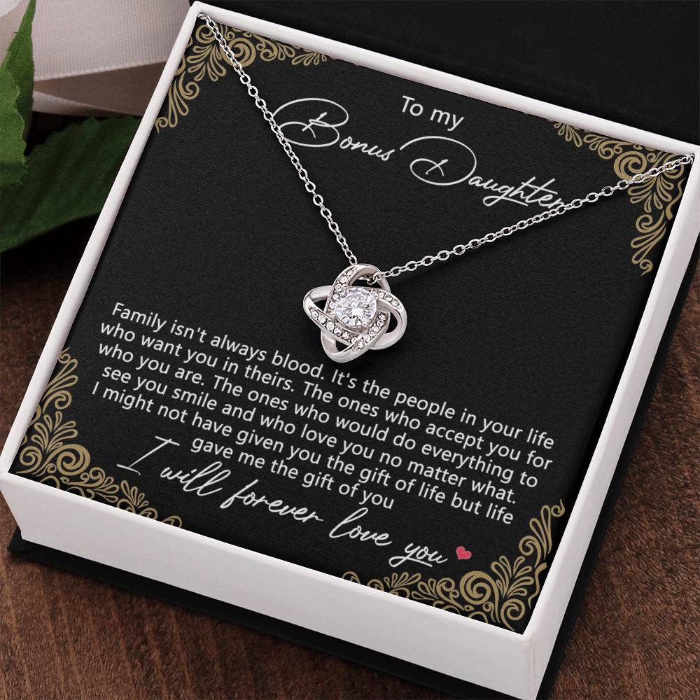 Bonus Daughter Gifts Necklace - To My Bonus Daughter Gifts From Stepmom, Adopted Daughter Necklace, Step Daughter Gifts, To My Daughter Necklace From Mom Jewelry Gift For Girls, Bonus Daughter