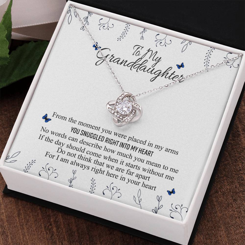 Love Knot Necklace Granddaughter Gifts From Grandma Grandpa - To My Granddaughter Necklace Card Message Gifts For Granddaughter With Inspirational Quotes, Jewelry Gift For Girls, Granddaughter Gift