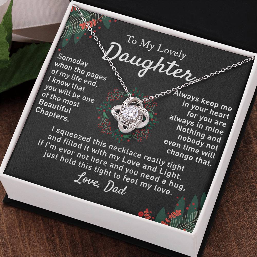 To My Beautiful Daughter Love Knot Necklace, Gift For From Mom, Necklace Daughters Necklaces Mom With Jewelry Women Mother A Necklaces Beautiful Daughter, Mother And Daughter Necklace Gift For Girl