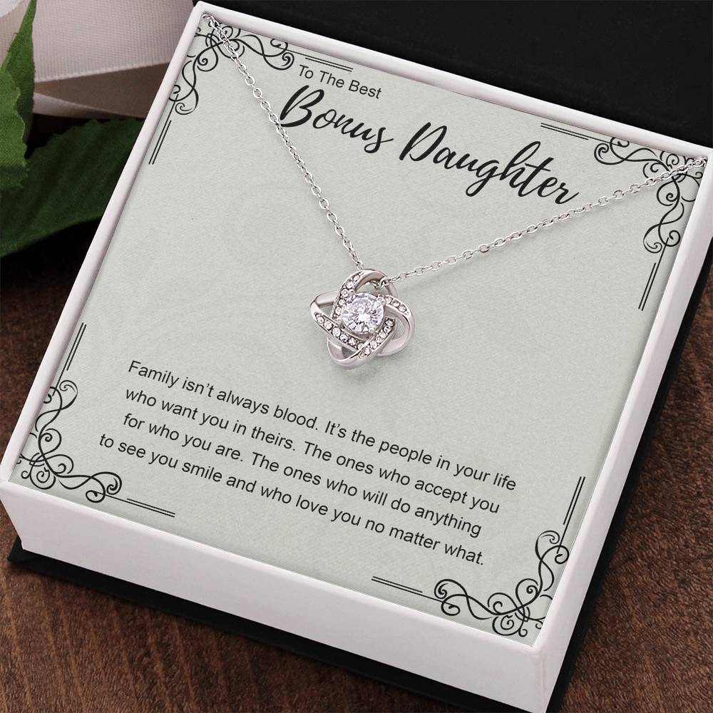 Bonus Daughter Gift Necklace, My Bonus Daughter Necklace From Bonus Mom, Stepdaughter Birthday Gift, Step Daughter Gifts from Stepmom, Wedding Gift for Stepdaughter Jewelry Gift For Girls