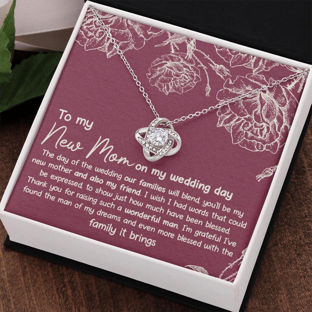 New Mom Necklace, To My New Mom Love Knot Necklace Gift From Daughter, New Mom On My Wedding Day Necklace Gift For Mom, New Mom Gift Necklace, Second Mom Gift Necklace Jewelry Gift For Women, Mother