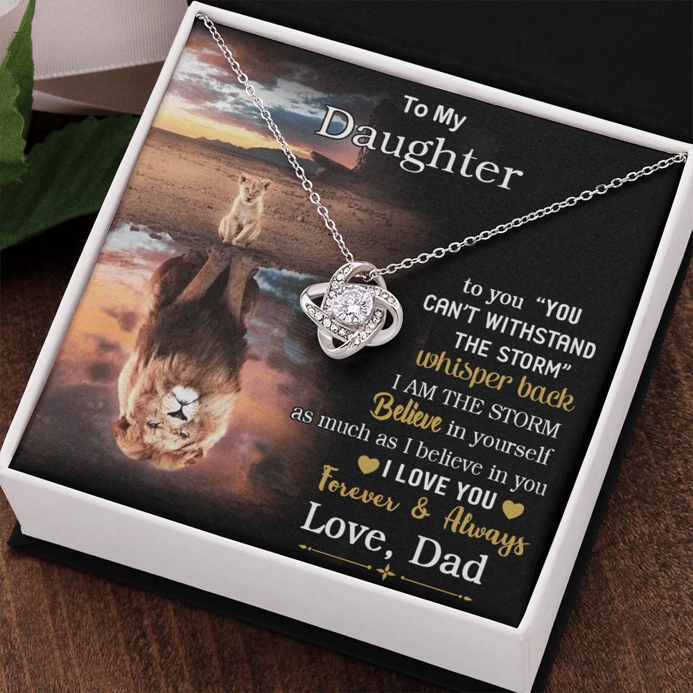 To My Beautiful Daughter Love Knot Necklace From Dad Necklace For Lion Daughters Necklaces With Love Knot Daughter Love Mother Gift A Necklaces Beautiful Jewelry Gift For Girls Little Girl Necklace