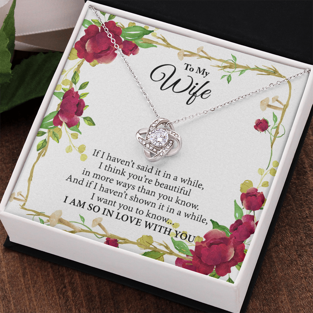 Wife Gift Necklace From Husband, To My Wife Necklace, Wife Love Knot Necklace From Husband, Jewelry Gift For Women Badass Wife Gift Necklace Soulmate Necklace Gift From Men You're Beautiful Necklace