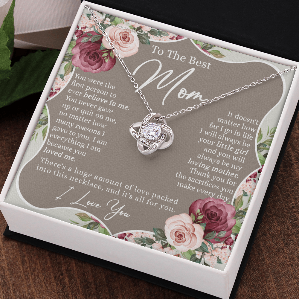 To The Best Mom Necklace From Daughter, Mother And Daughter Gift Necklace For Her, Personalized Gift Necklace For Mom, Thank You Mom Necklace Jewelry For Women On Mother's Day, Anniversary
