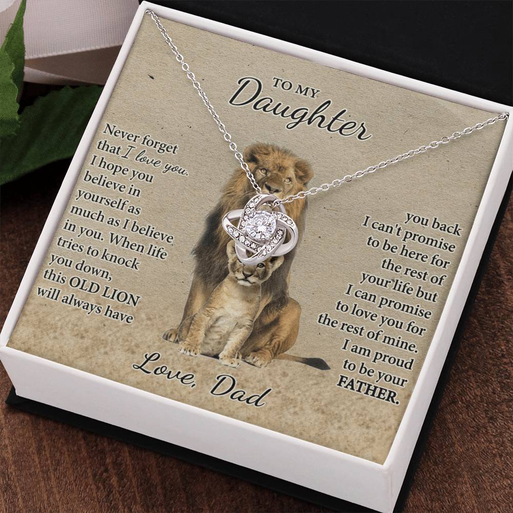 Daughter Gifts Necklace From Dad, To My Daughter Lion Dad And Daughter Necklace, Lion Daughter Necklace Gift On Christmas, Anniversary, Graduation Gift Jewelry Gift For Girls, Little Girl