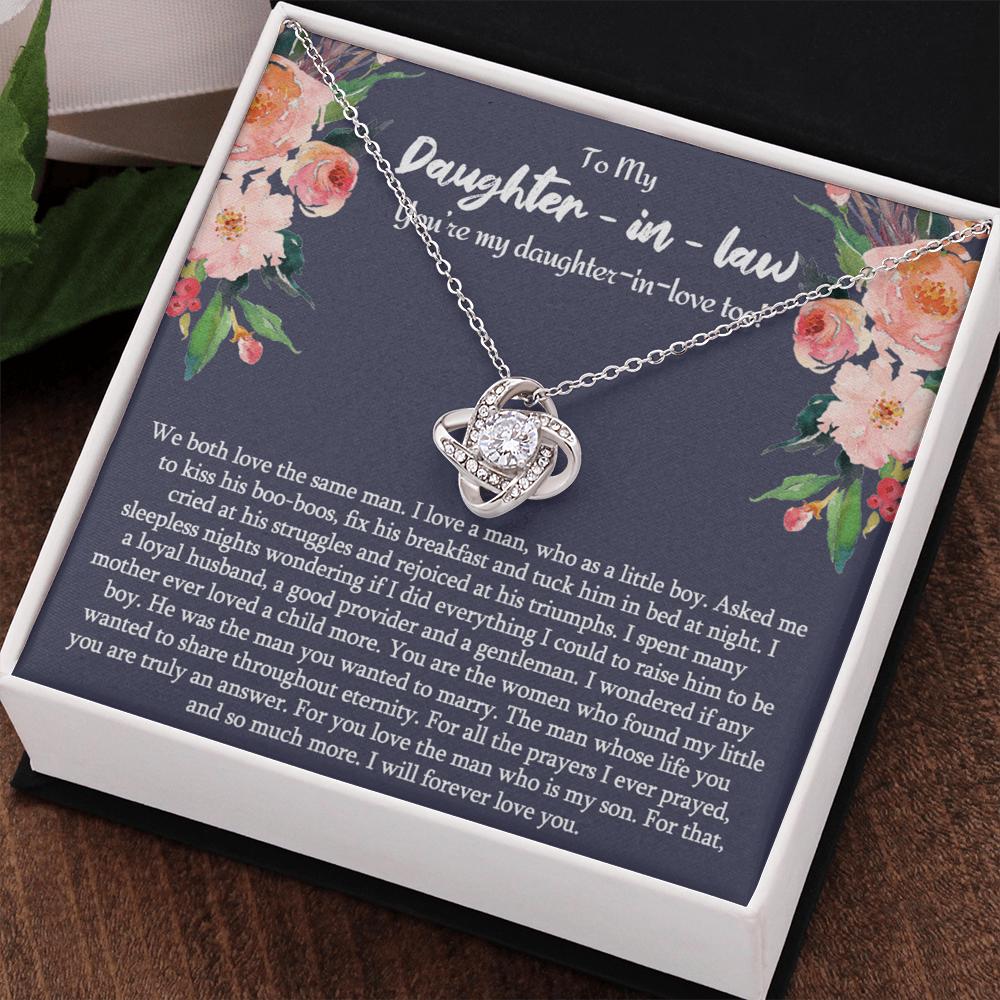 Daughter in Law Gifts Necklace From Mother in Law To My Bonus Daughter in Law Pendant From Mom, Mother Jewelry with Message Card and Gift Box Surprise Gift for Daughter in Law, Daughter in Law Gift