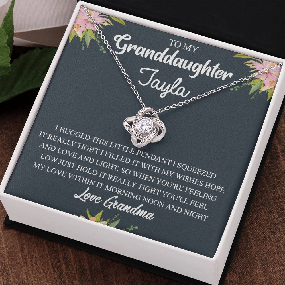 Personalized Gift Necklace For Granddaughter - To My Granddaughter Love Knot Necklace Gift From Grandma To Granddaughter On Birthday Gift Graduation Gift, Christmas Necklace This Little Pendant