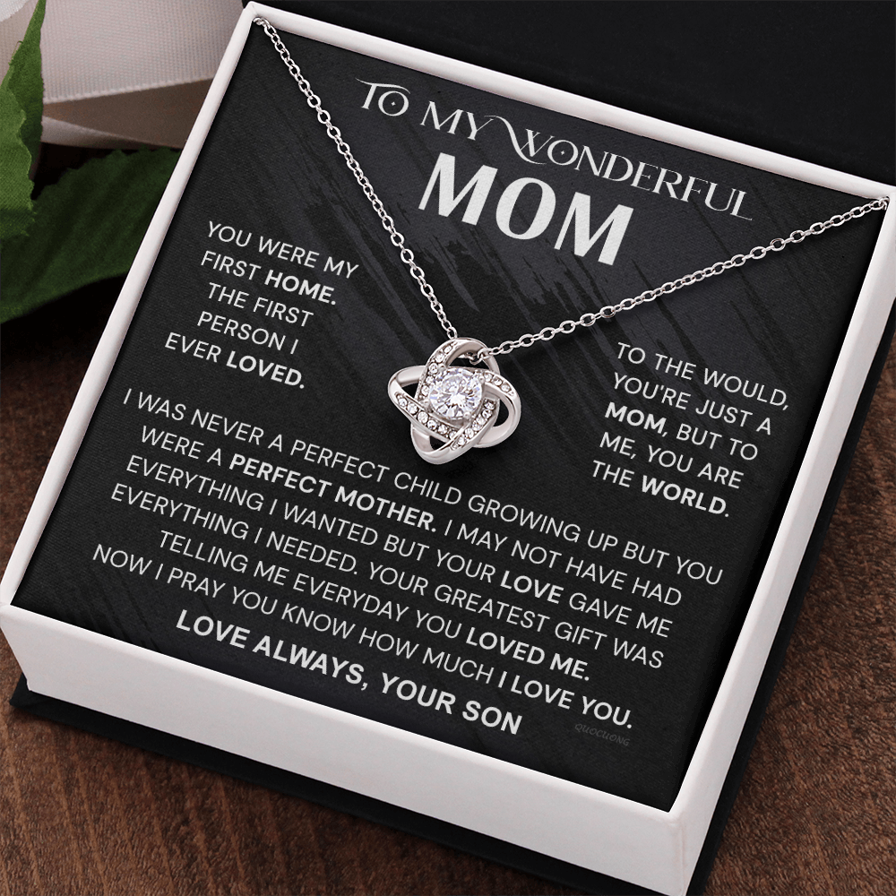 To My Mom Necklace From Son, Mother And Son Necklace Gift For Mom, Jewelry For Women, Wonderful Mom Gift Necklace, Gifts for Women, Birthday Mother's Day Wedding Valentine Christmas Jewelry Gifts