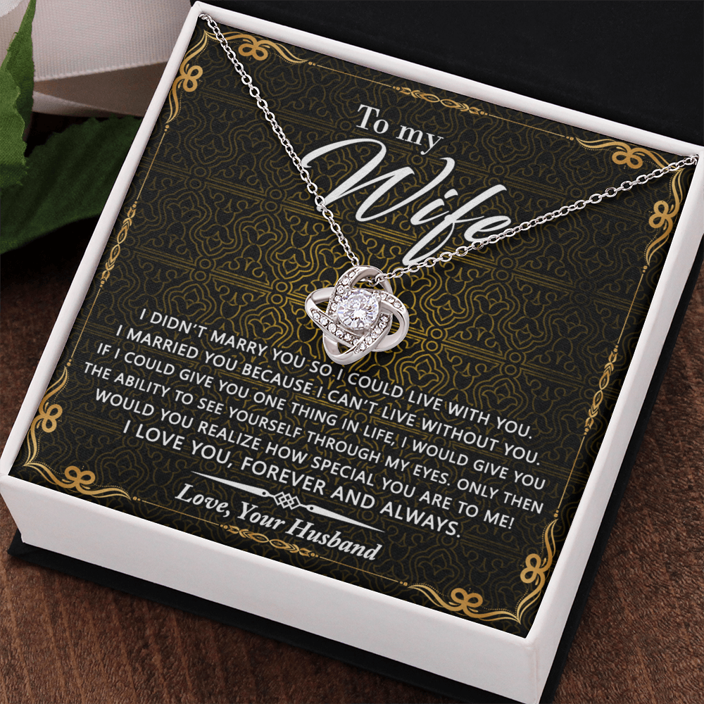 Wife Gift Necklace From Husband, Marry You Necklace, To My Wife Necklace, Wife Love Knot Necklace From Husband, Jewelry Gift For Women Badass Wife Gift Necklace Soulmate Necklace Gift From Men