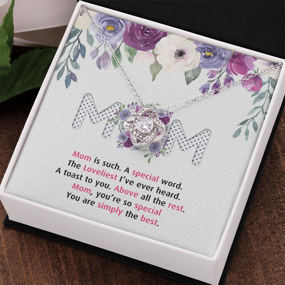 Mom Gift Necklace, To My Mom Love Knot Necklace Gift From Daughter And Mother Love Knot Pendant Gift For Mom New Mom, Bonus Mom Gift Necklace, The Loveliest Mom Necklace, Jewelry Gift For Women