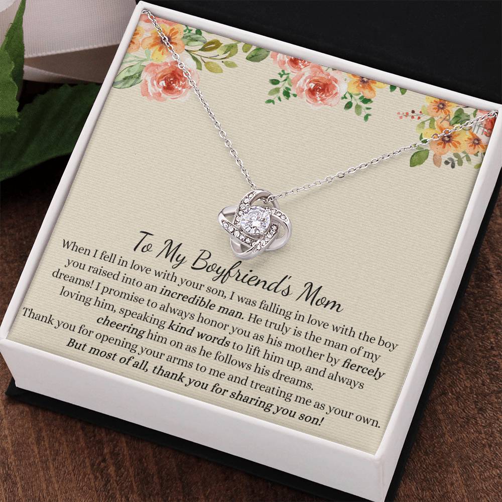 To My Boyfriend's Mom Necklace From Girlfriends Mom, Presents for Mom Necklace for Women, Boyfriends Mom Necklace Gift On Birthday Gift, Christmas, Anniversary, Mother's Day Necklace Gift for Bf Mom