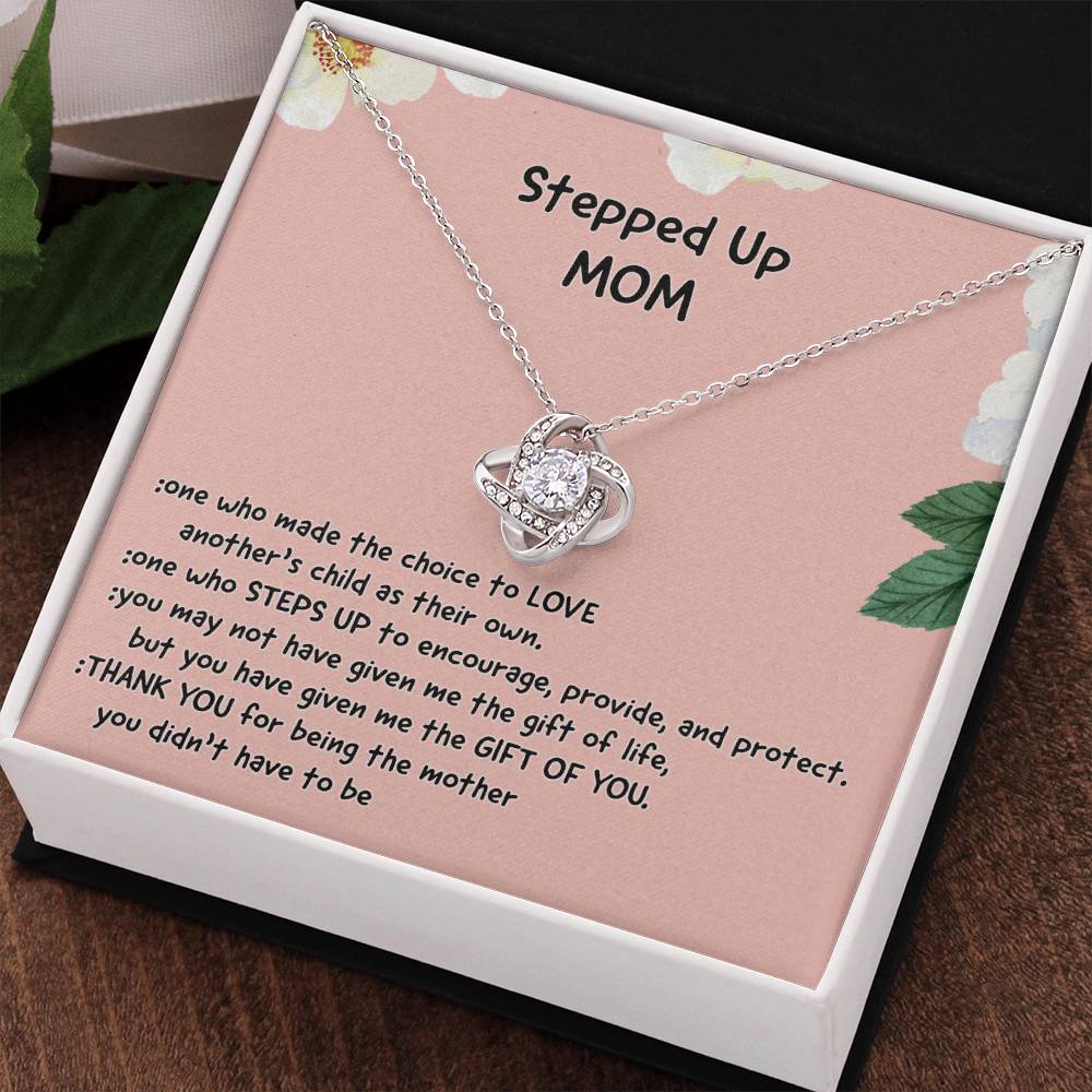 Stepped Mom Necklace, To My Steooed Up Mom Necklace Gift From Daugter, Stepped Up Mom Gift Necklace, Step Up Mommy Necklace To Daughter, Jewelry Gift For Mom On Birthday, Mother's Day Necklace Gift