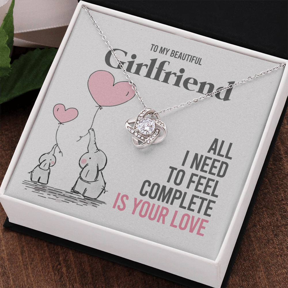 To My Girlfriend Gift Necklace Romantic Girlfriend Birthday Gifts for Girlfriend From Boyfriend, Husband, Girlfriend Gift Necklace - Jewelry Gift For Girls, Love Knot Pendant Gift For Girlfriend