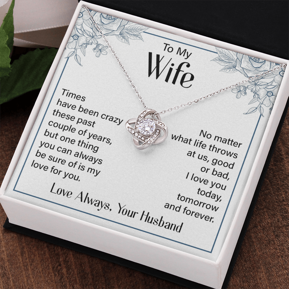 Love Always Your Husband Necklace, To My Wife Necklace From Husband, Future Wife Love Knot Necklace, Jewelry Gift For Women, Badass Wife My Love For You Gift Necklace Soulmate Gift Love Knot Pendant