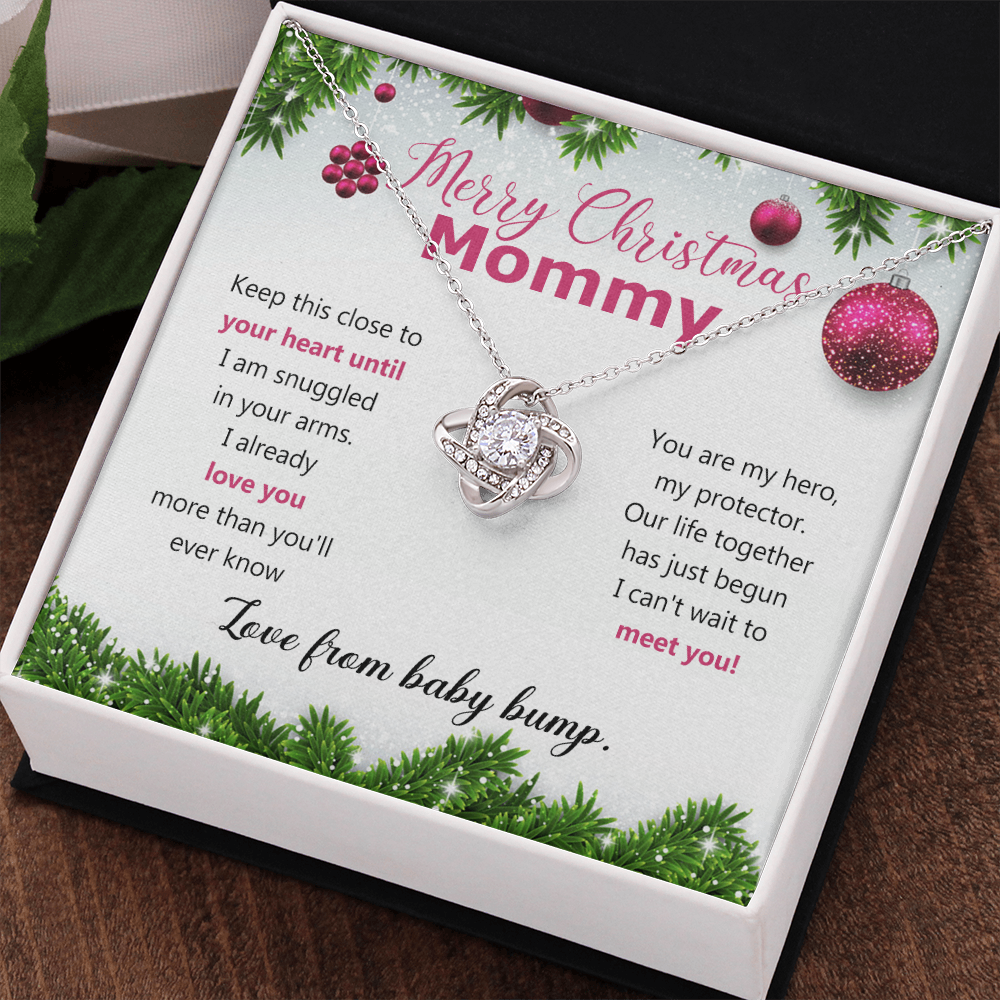 Mommy To Be Merry Christmas Present Necklace From Baby Bump First time mommy