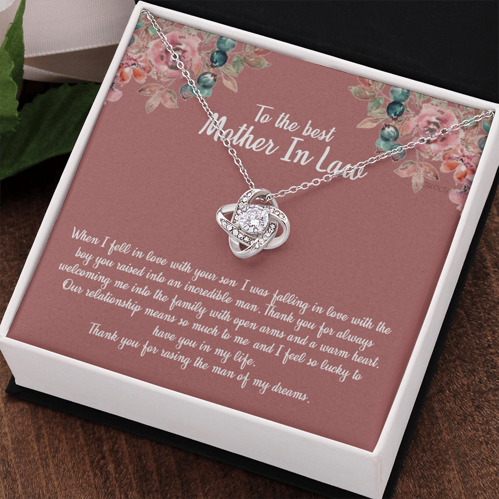 To My Mother In Law Necklace From Daughter In Law, Happy Mothers Day Necklace, To The Best Mother In Law Love Knot Necklace From Daughter In law Jewelry Gift Mothers Day, Necklace Gift For Mom