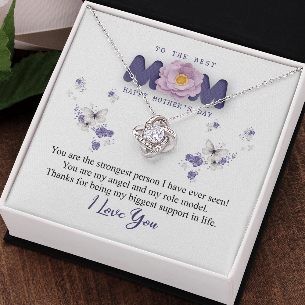 To The Best Mom Necklace From Daughter, Happy Mothers Day Necklace Gift For Mom, Mother And Daughter Love Knot Necklace Gift On Mother's Day Anniversary, Birthday Gift Christmas, Jewelry For Women