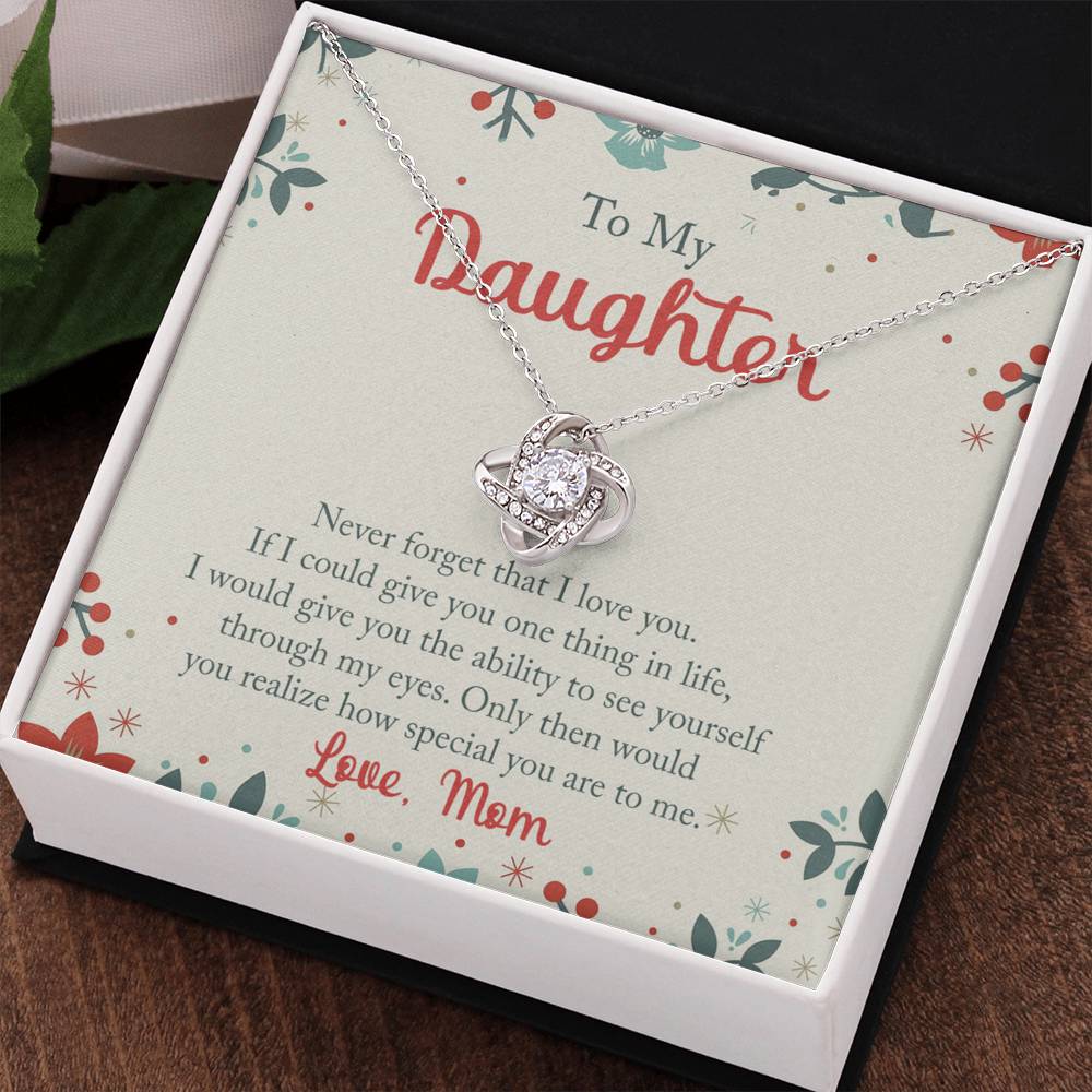 To My Daughter Necklace From Mom, Mother And Daughter Gifts Necklace For Daughters On Graduation Gift Christmas Birthday,  Jewelry Gift for Girls, Necklace For Little Girl, Bonus Daughter Necklace