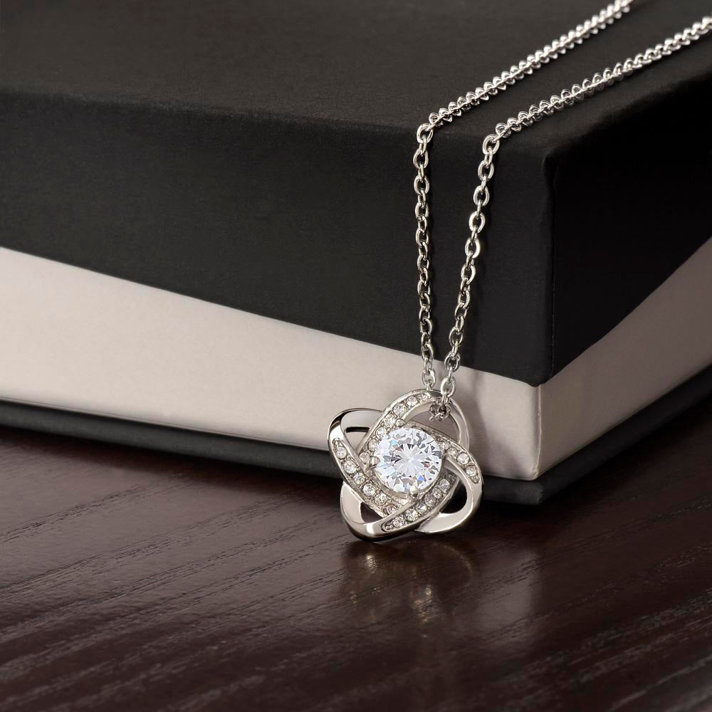 Single Mom Gift Necklace, To An Amazing Single Mom Love Knot Necklace Gift From Daughter In Law, Mother And Daughter Gift Necklace Personalized Gift Pendant, Love Knot Necklace Gift For Mom Pendant