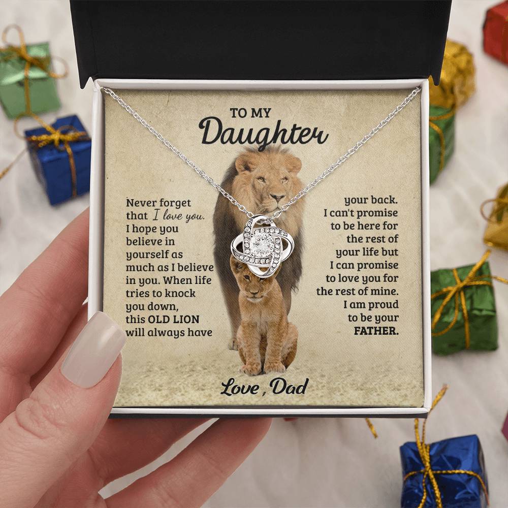 To My Daughter Gift from Dad Old Lion Necklace For Daughter Jewelry for Women