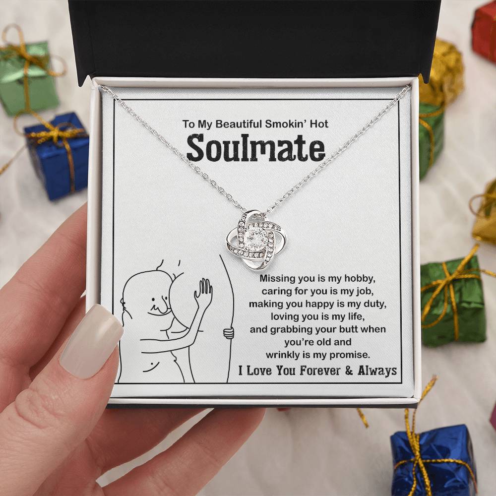 To My Smokin' Hot Soulmate Necklace Funny Gift for Soulmate Birthday Present Gift
