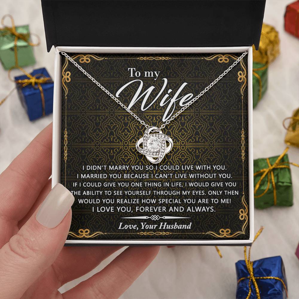 Wife Gift Necklace From Husband, Marry You Necklace, To My Wife Necklace, Wife Love Knot Necklace From Husband, Jewelry Gift For Women Badass Wife Gift Necklace Soulmate Necklace Gift From Men