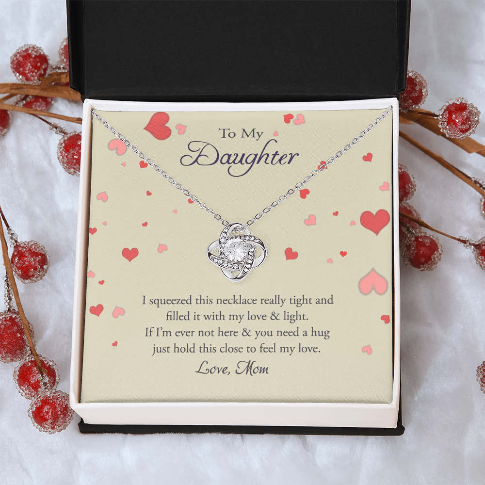 To My Daughter Gift Necklace From Mom, Jewelry Gift for Girls Daughter from Mom, Sentimental Gift for Her, Message Card and Gift Box styles On Birthday, Christmas, Anniversary Graduation Gift