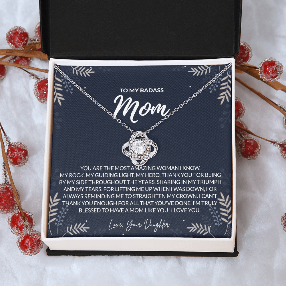 To my Badass Mom Necklace from Daughter Gift for Mother's Birthday Xmas Present