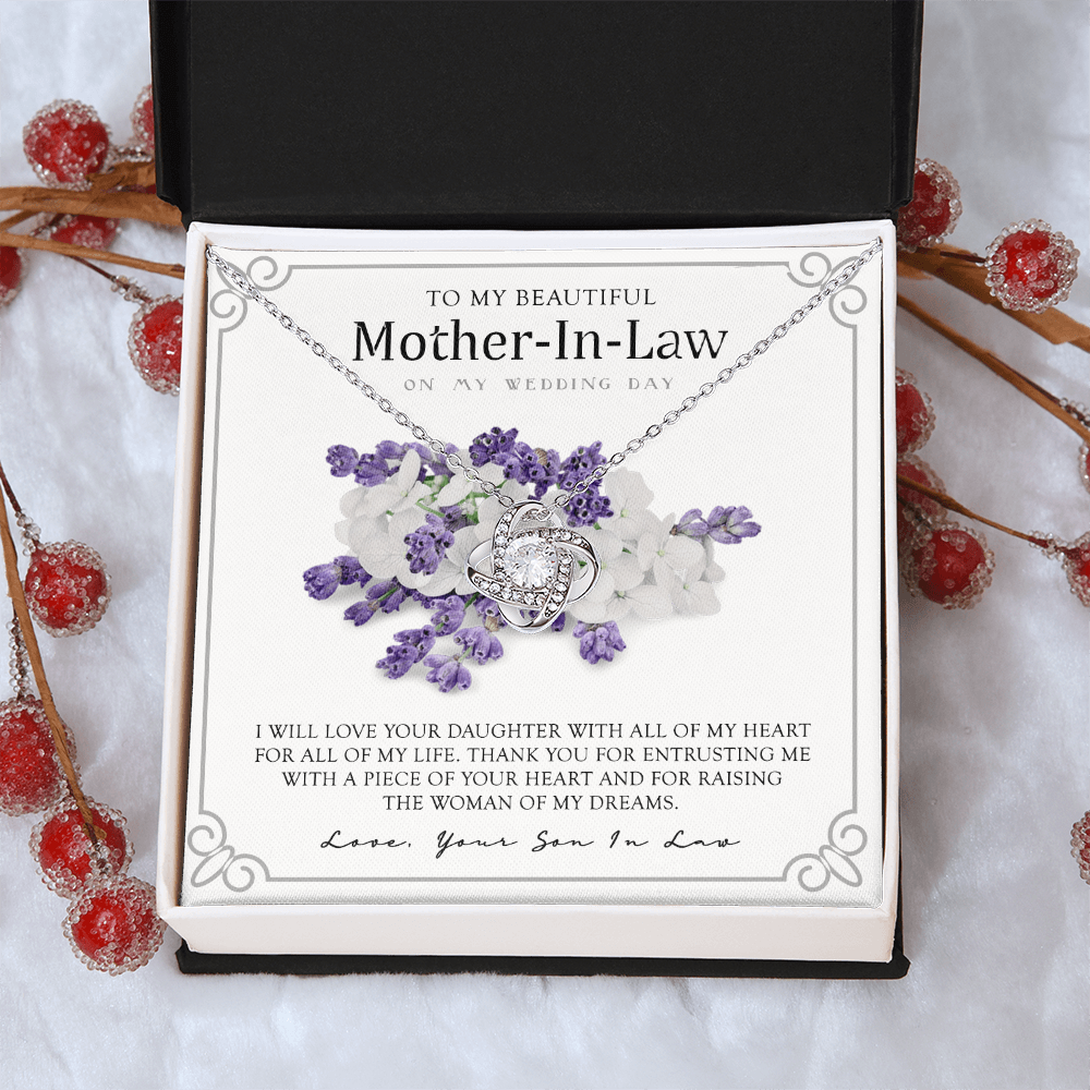 Mother In Law Necklace, My Wedding Day Necklace Gift For Mother In Law, To My Beautiful Mother In Law Necklace From Son In Law, My Heart My Life Necklace Gift For Mother, Mother In Law Gift Necklace