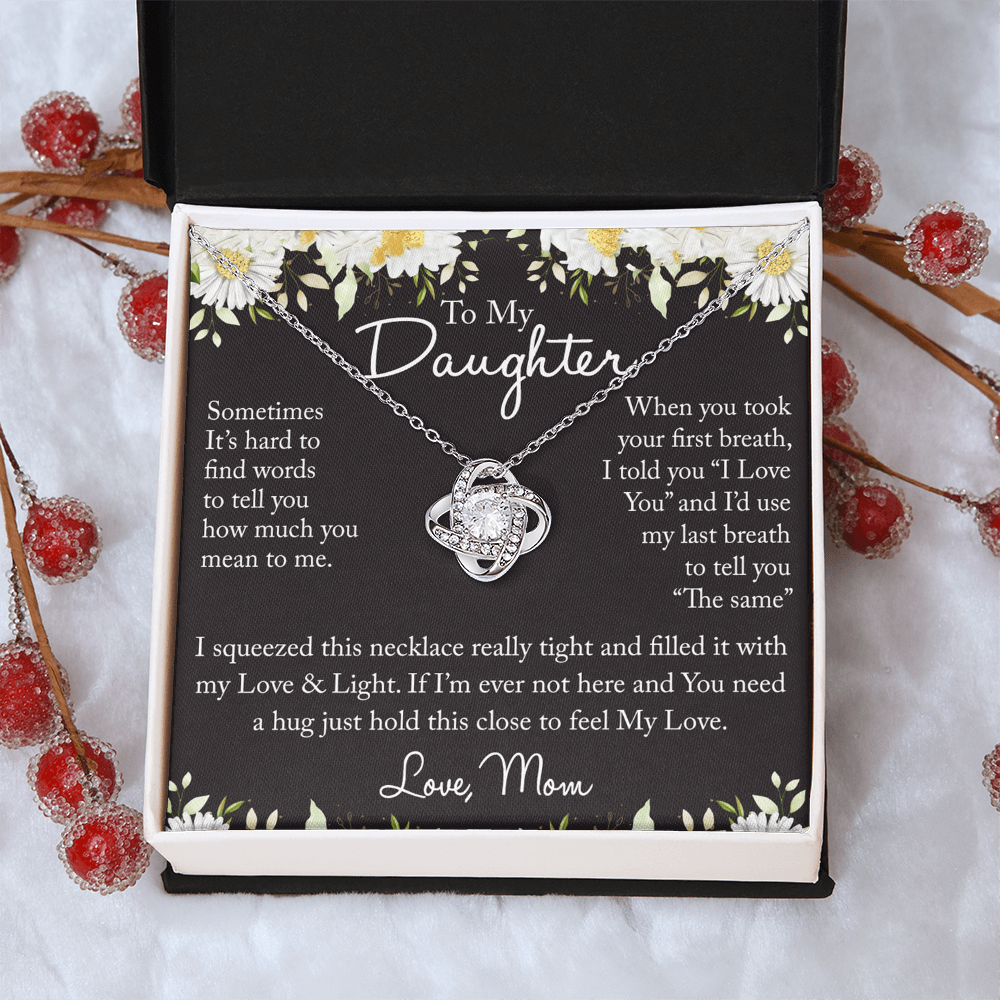 To My Daughter Necklace from Mom, Mother And Daughter Sterling Steel Necklace Gifts from Mom, Necklace for Daughter Birthday Gift Graduation Gifts from Mother To Daughter Jewelry Gift for Girls