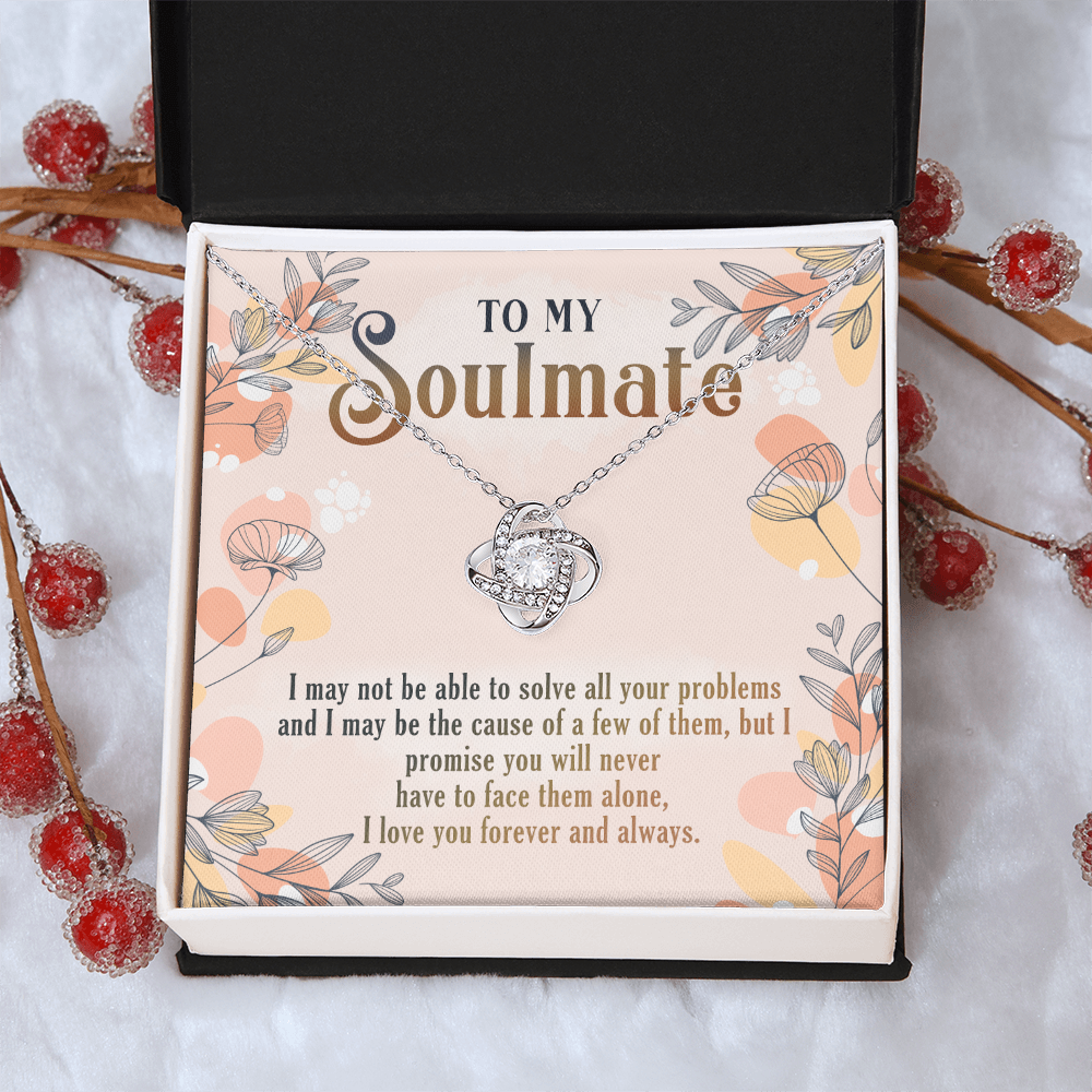 To My Soulmate Necklace Gift From Husband, Boyfriend To Wife, Girlfriend, Soulmate Gift Love Knot Necklace On Valentines Day Christmas Necklace for Her Romantic, Jewelry Gift For Women