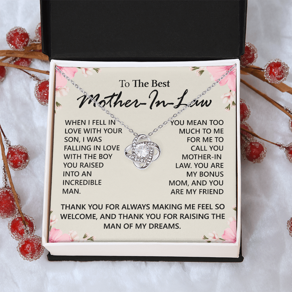 Mother In Law Gift Necklace The Love Knot Necklace Gift For Mother In Law Bonus Mom To The Best Mother In Law Necklace From Daughter Thank You Necklace Gift For Mother In Law Jewelry Gift For Women