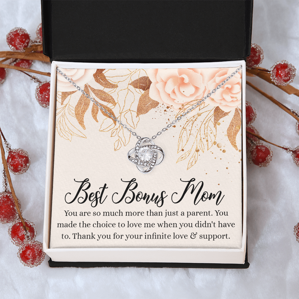 To My Bonus Mom Necklace From Daughter, Bonus Mom Gifts from Bonus Daughter, Necklace Gifts for Bonus Mom, Mother And Daughter Necklace Gift For Mom, Bonus Mother Gift Necklace Jewelry For Women