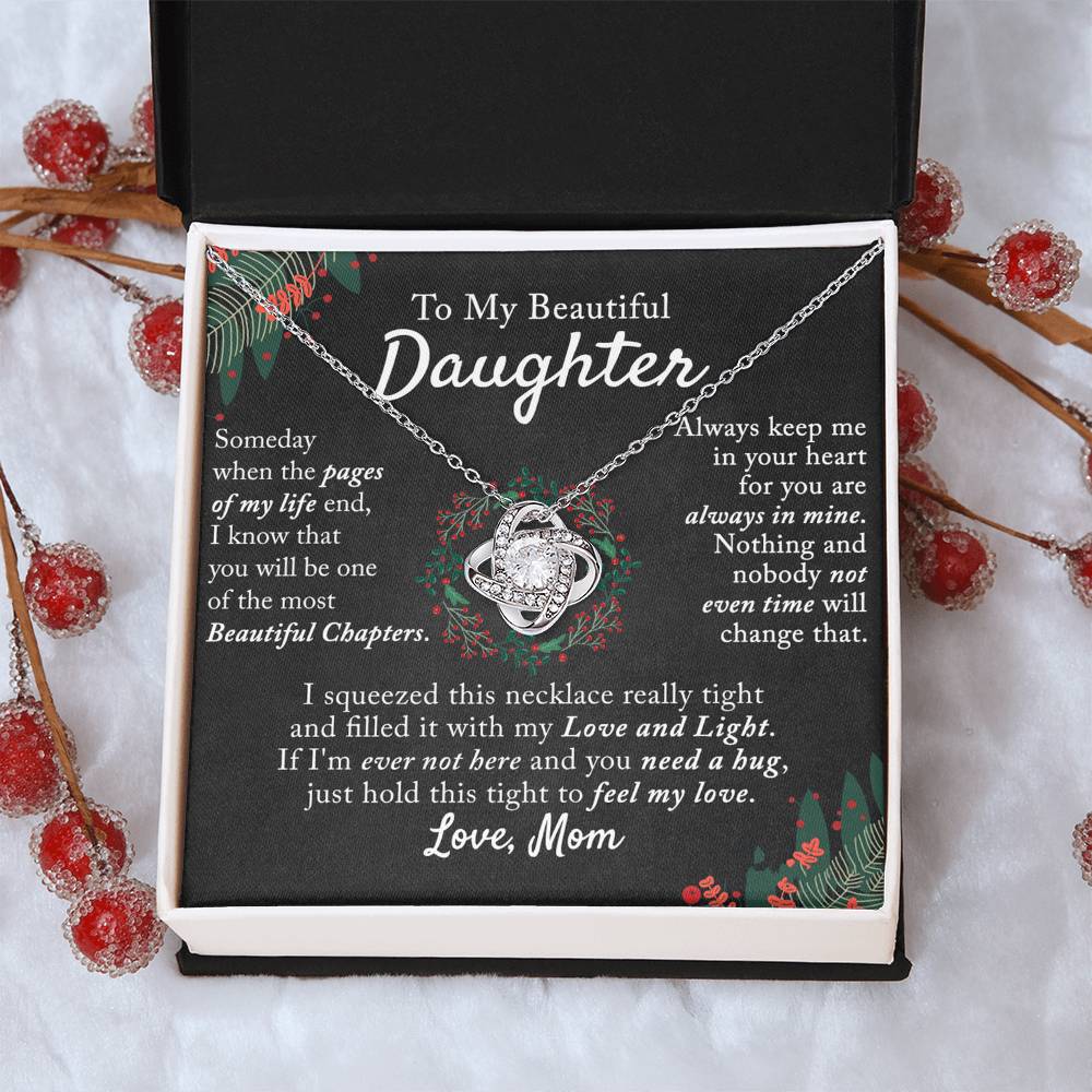 To My Beautiful Daughter Necklace, Gift From Mom To Daughter, The Love Knot Necklace, Graduation Gift, Birthday Gift, Mothers Day Necklace Birthday Gift, Jewelry Gift For Girls, Little Girl