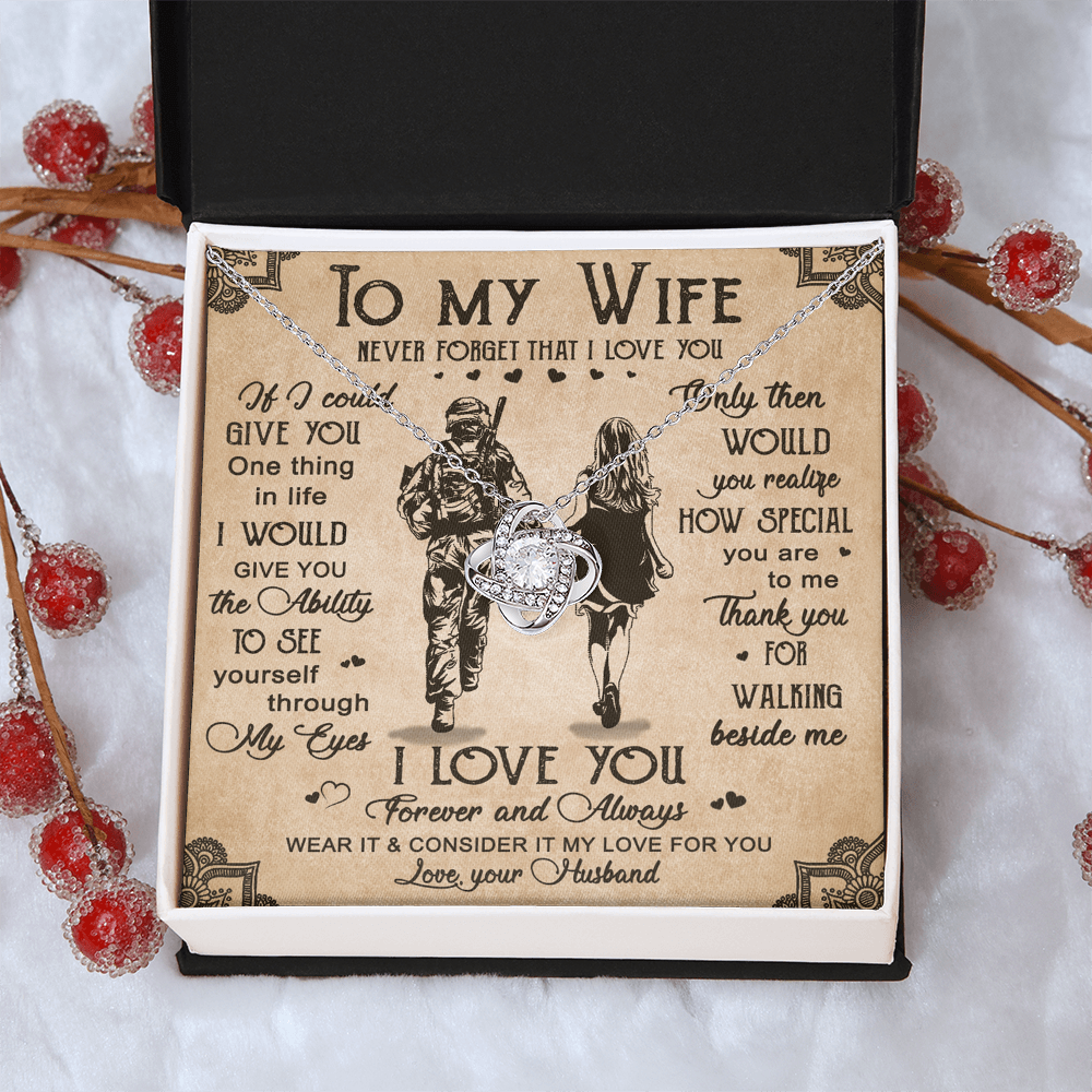 Soldier Necklace Husband To Wife - Forever And Always Necklace Gift For Wife, Jewelry Gift For Women, To My Wife Necklace Gift From Husband On Anniversary, Army Gift Necklace, Military Gift For Wife