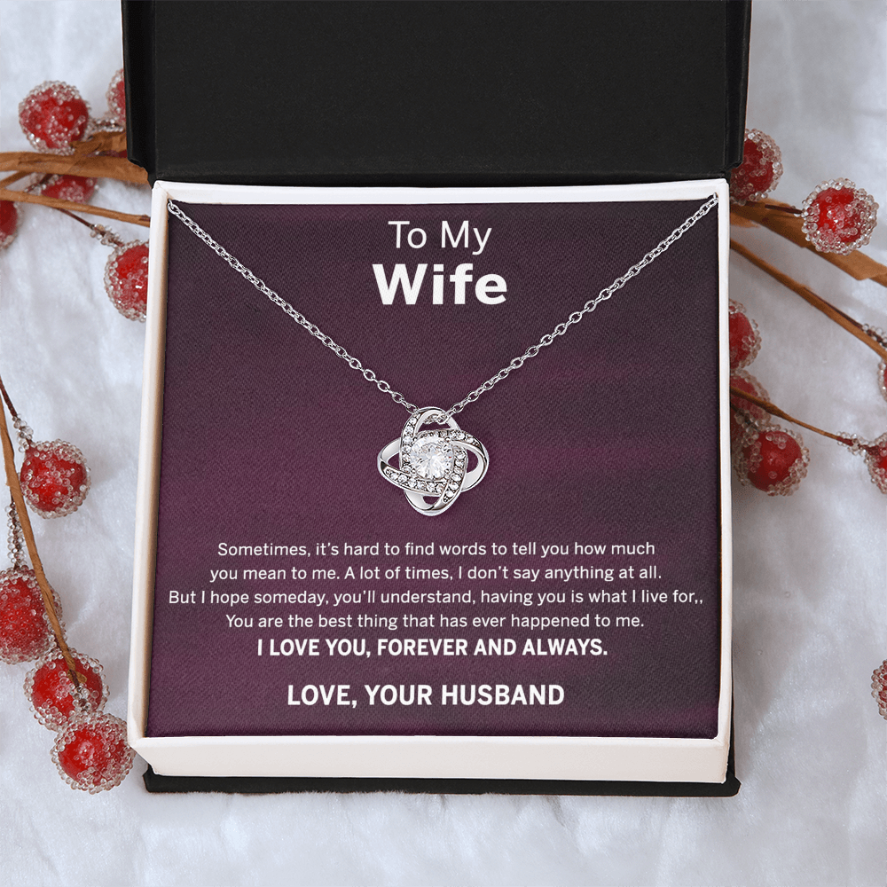 Forever And Always Necklace, To My Wife Necklace From Husband, Wife Love Knot Necklace, Jewelry Gift For Women, Badass Wife Gift Necklace, Future Wife Gift Necklace Soulmate Gift Love Knot Pendant