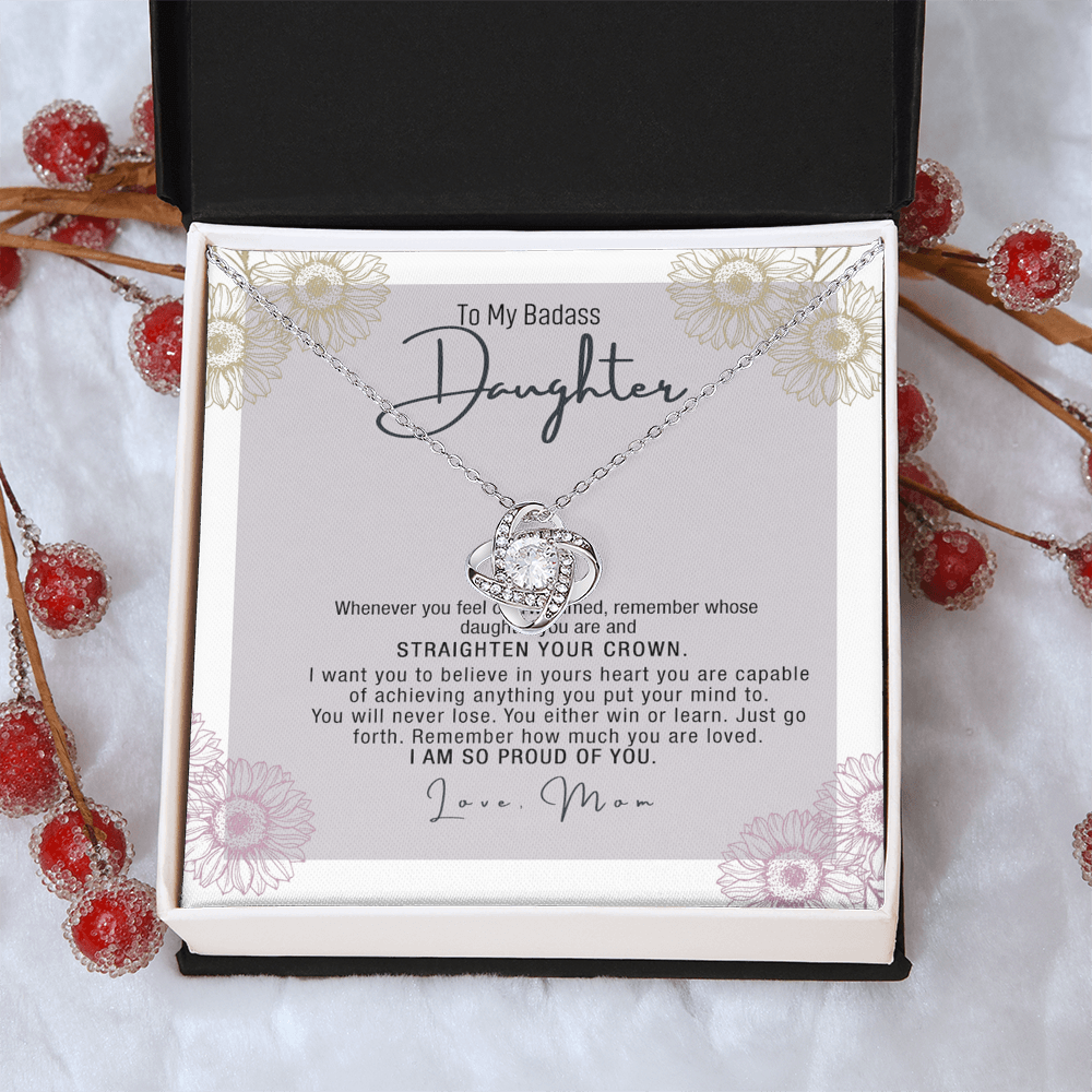 Daughter Gift Necklace From Mom, To My Badass Daughter Necklace From Mom, Birthday Gifts, Graduation Gifts For Daughter Gifts From Mom, Necklace To Daughter From Father Jewelry Gift For Girls