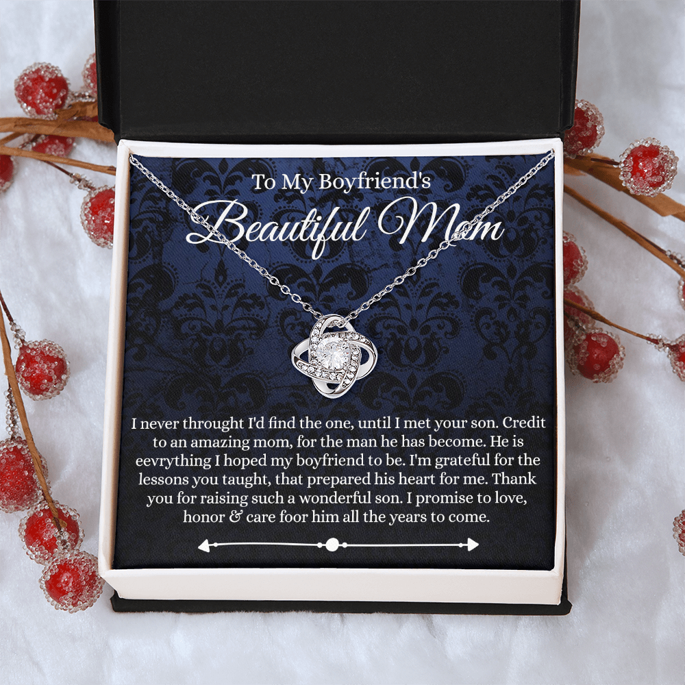 To My Boyfriend's Mom Necklace From Girlfriends, With Message Card And Box Gift For Boyfriends Mom Gift Necklace, Presents for Mom Necklace for Women, Mother's Day Necklace For Her On Mothers Day