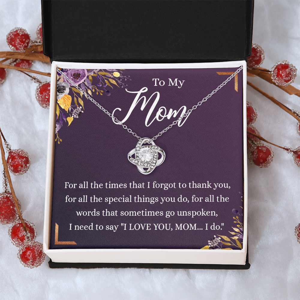 Mother Gift Necklace, To My Mom Love Knot Necklace From Daughter, Mother's Day Necklace Gift, Retriment Anniversary Necklace Gift For Mom, Bonus Mom Present for Mom Necklace Jewelry Gift for Women