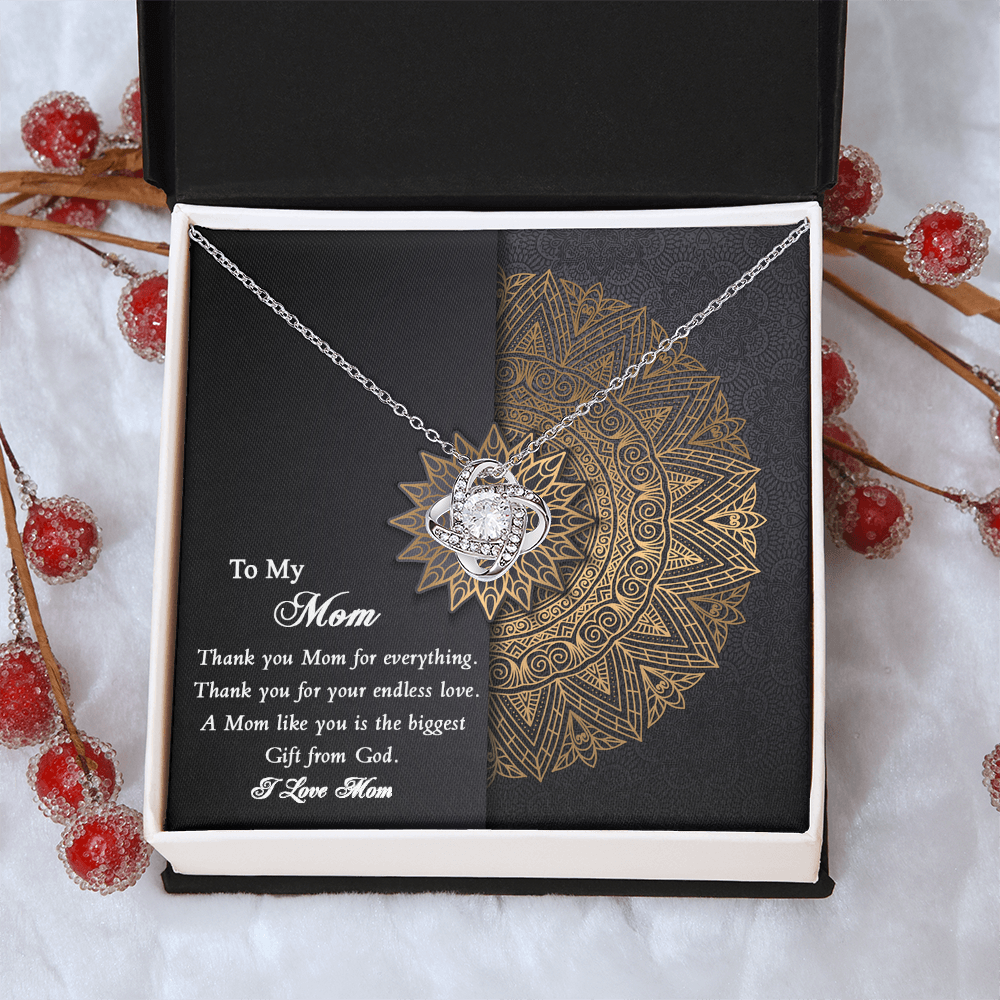 Thank you Mom Necklace from Daughter Gift for Mother's Birthday Xmas Present