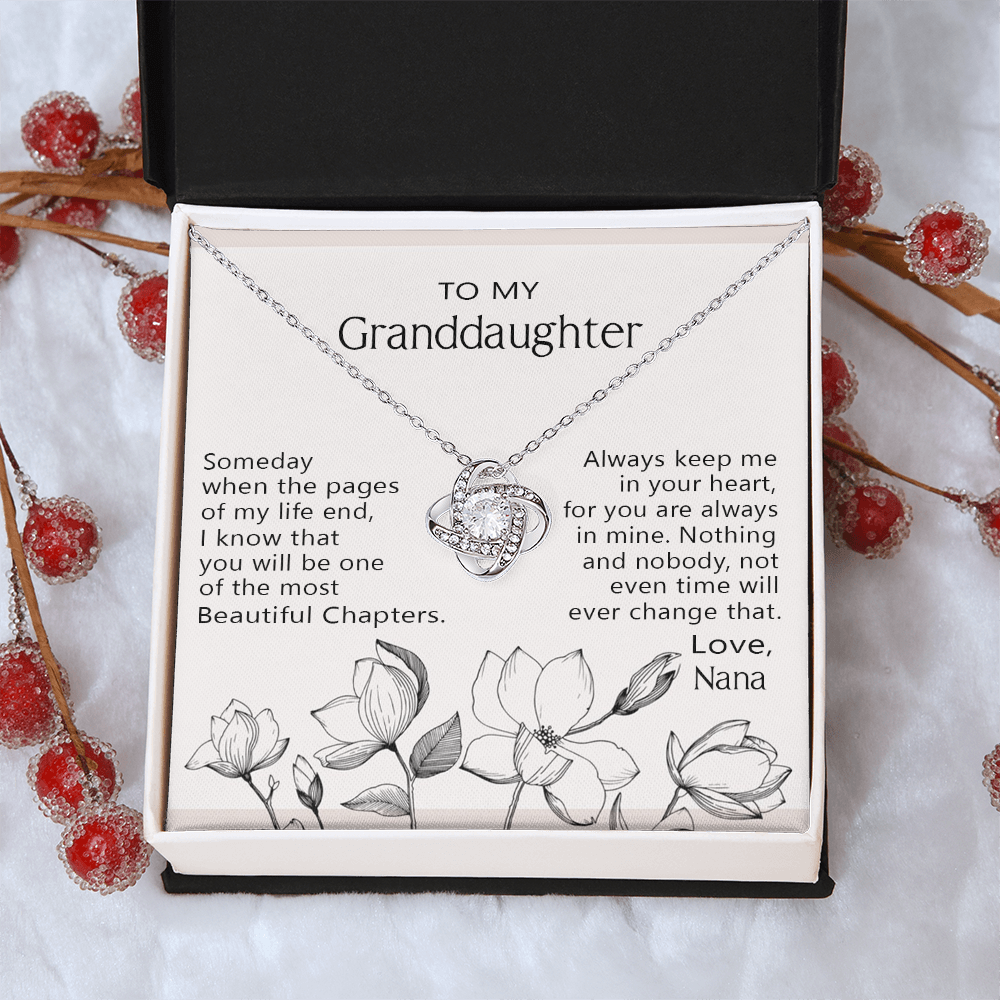 Love Knot Necklace For Granddaughter - To My Granddaughter Love Knot Necklace From Nana, Grandma Jewelry Necklace Gift On Birthday, Graduation Gift, Christmas Always Keep Me In Your Heart Necklace