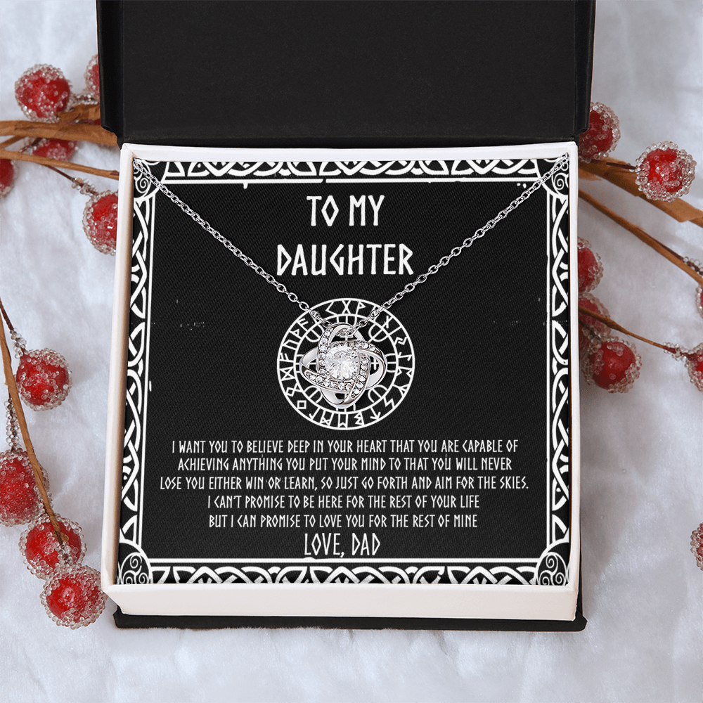 Daughter Viking Gift Necklace, Viking To My Daughter From Dad I Want You To Believe Deep In Your Pendant Necklace Message Card and Gift Box styles Gift On Birthday, Christmas Graduation Gift
