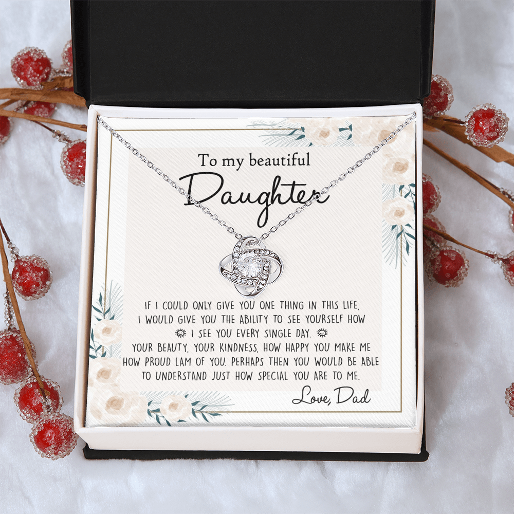 Father To Daughter Gifts Necklace for Daughter Birthday Gift for Her Daughter Graduation Day And Christmas Present For Daughter From Dad Jewelry Gift For Teen Girls, To My Daughter Necklace
