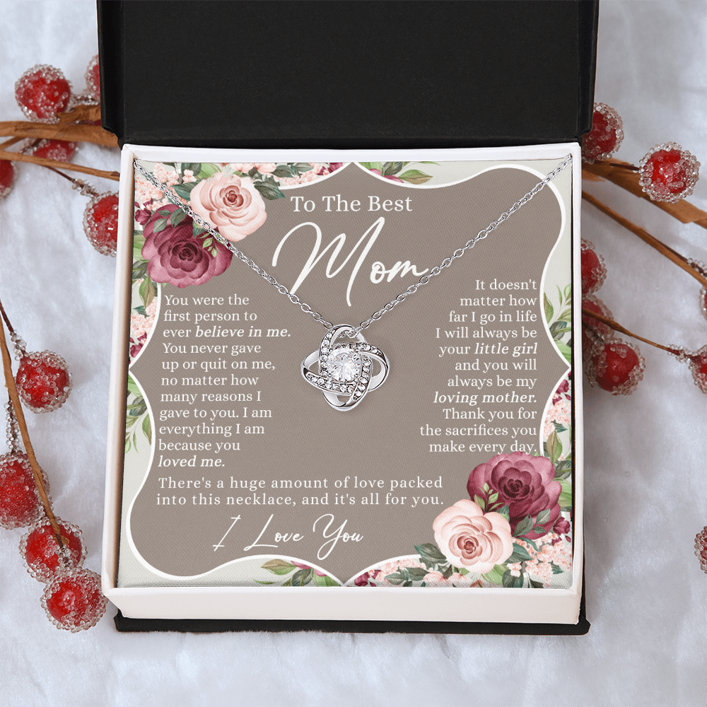 To The Best Mom Necklace From Daughter, Mother And Daughter Gift Necklace For Her, Personalized Gift Necklace For Mom, Thank You Mom Necklace Jewelry For Women On Mother's Day, Anniversary