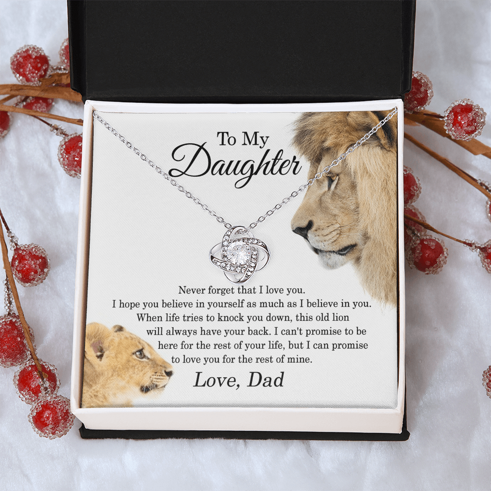 Father To Daughter Lion Gifts Necklace From Dad, To My Daughter Necklace From Daddy On Graduation, Birthday, Valentines, Christmas For Badass Beautiful Girls Jewelry Gift For Girls, Little Girl