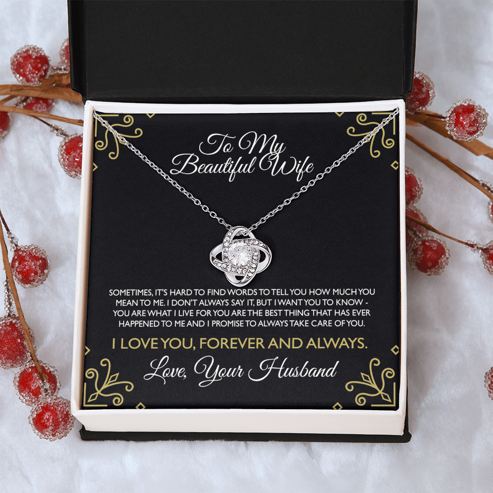 Gifts For Wife Romantic Necklace, Wife Gift Necklace Ideas, To My Smoking Hot Wife Necklace From Men, Message Card and Gift Box For Wife, To My Beautiful Wife Necklace From Husband To Wife